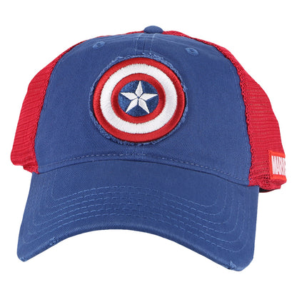Blue and Red Captain America Trucker Baseball Cap