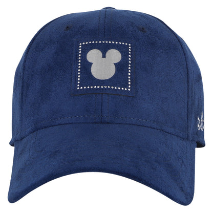 Suede Mickey Mouse Baseball Cap in Navy
