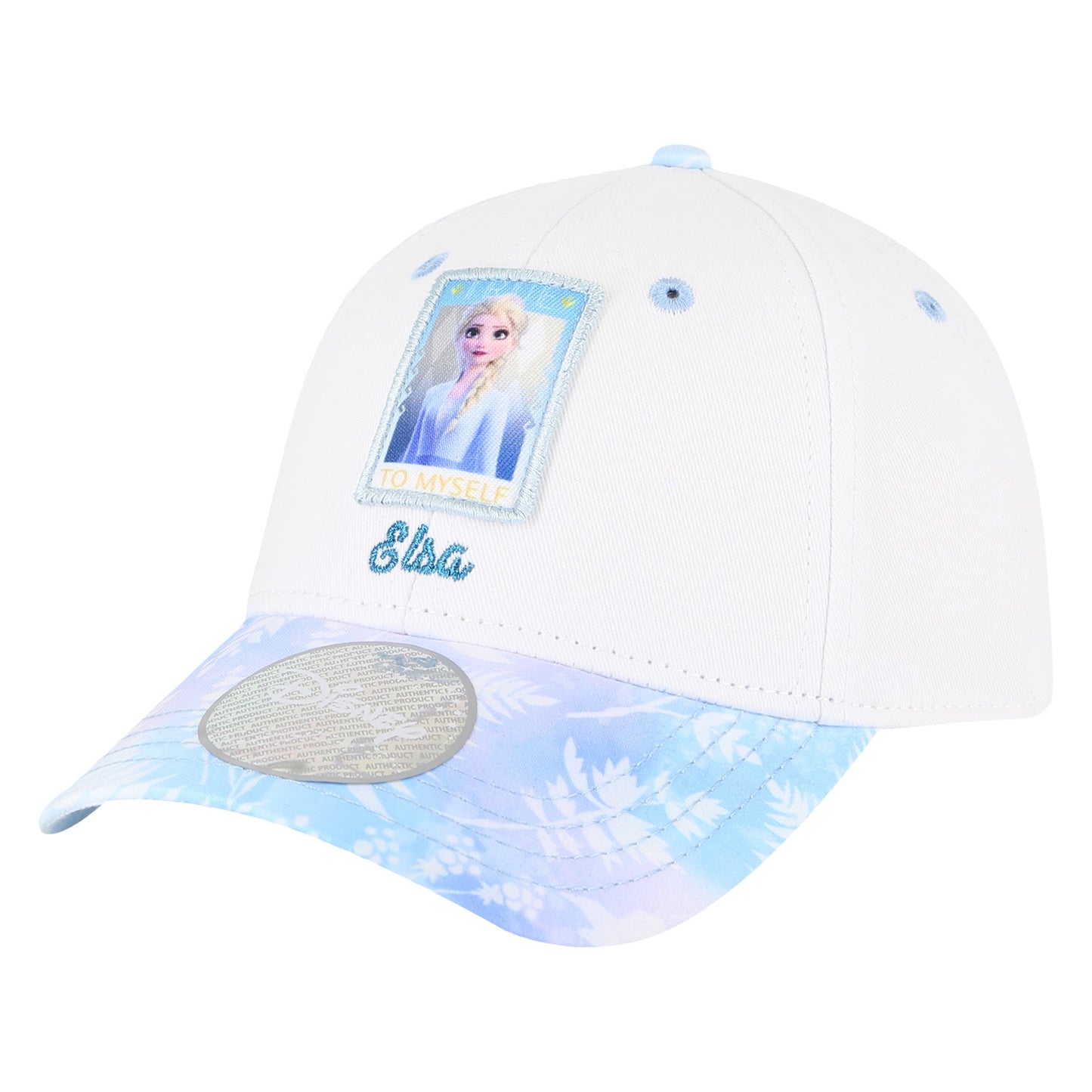 Kids Elsa Frozen Baseball Cap in White and Blue